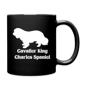 Cavalier King Charles Spaniel Silhouette - Tasse einfarbig - Schwarz - Rechts