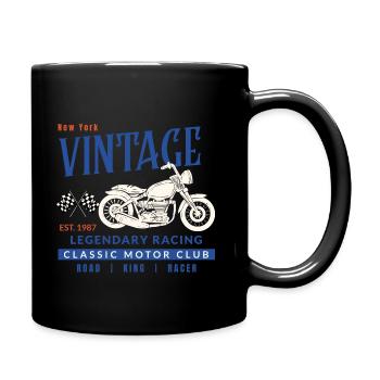 Vintage-Motorrad Klassisches Motorclub-Design - Tasse einfarbig - Schwarz - Rechts