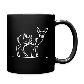 Cerf my soul dessin minimalistische natur ligne art - Tasse einfarbig - Schwarz - Rechts