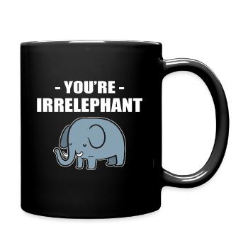 Elefant -Wortspiele Elefantenbegleiter - Tasse einfarbig - Schwarz - Rechts