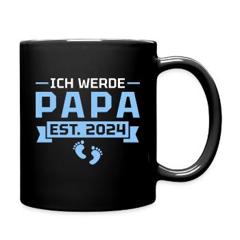 Werdender Vater 2024 Babyparty Ich werde Papa - Tasse einfarbig - Schwarz - Rechts