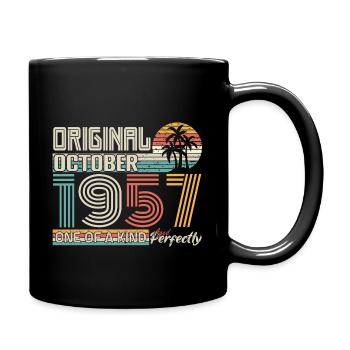 Oktober 1957 Geburtstag Oktober 1957 Geschenk 1957 - Tasse einfarbig - Schwarz - Rechts