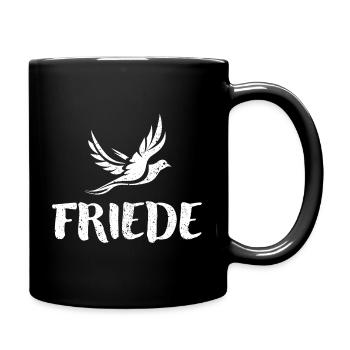 Friede - hell - Tasse einfarbig - Schwarz - Rechts