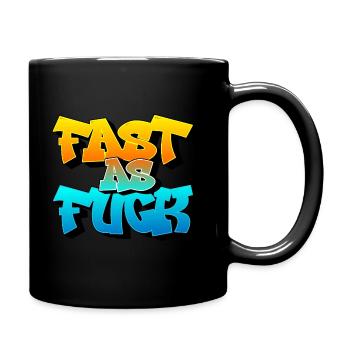 Funny graffiti Fast As Fuck! Helmet Motorcycle - Full Colour Mug - black - Right