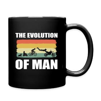 The Evolution Of A Man Motorradhändler - Tasse einfarbig - Schwarz - Rechts