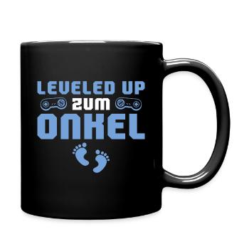 Schwangerschaftsankündigung Leveled up zum Onkel - Tasse einfarbig - Schwarz - Rechts