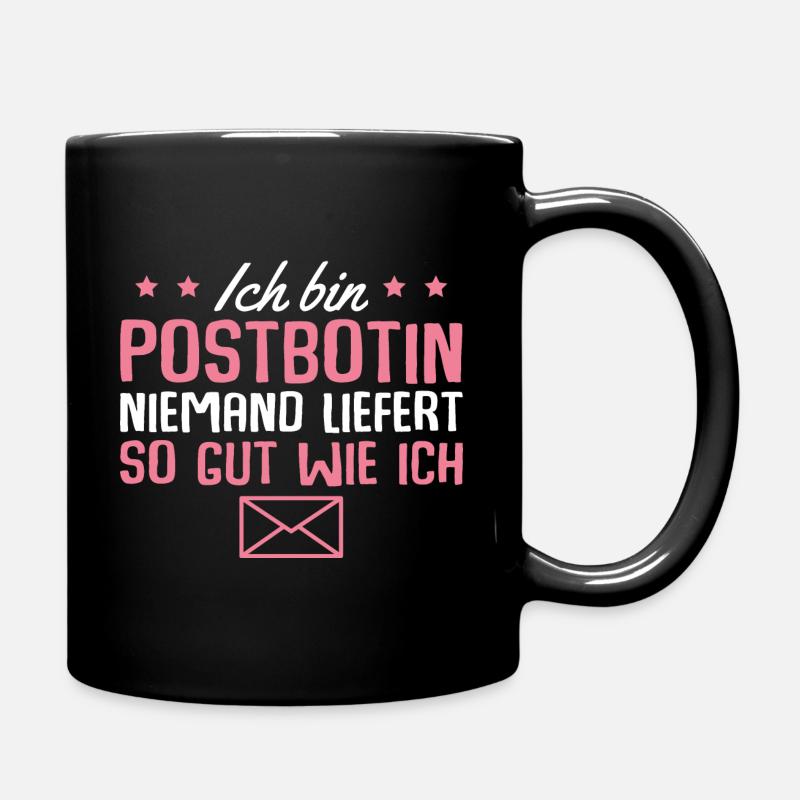 Paketdienst Briefträgerin Postbotin - Tasse einfarbig - Schwarz