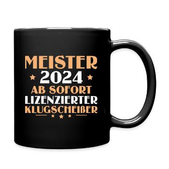 Fortbildung bestandene Meisterprüfung 2024 Meister - Tasse einfarbig - Schwarz - Rechts