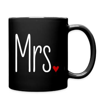 Partnerlook Mr and Mrs Valentinstag Passendes Paar - Tasse einfarbig - Schwarz - Rechts