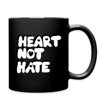 HEART NOT HATE - Tasse einfarbig - Schwarz - Rechts