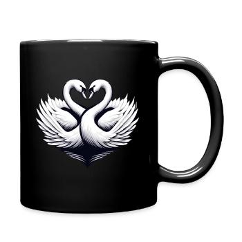 Schwan diese zwei Schwäne bilden ein Herz für dich - Tasse einfarbig - Schwarz - Rechts