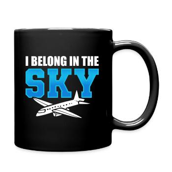 Lustiger Flugbegleiter Flugbegleiterin - Tasse einfarbig - Schwarz - Rechts