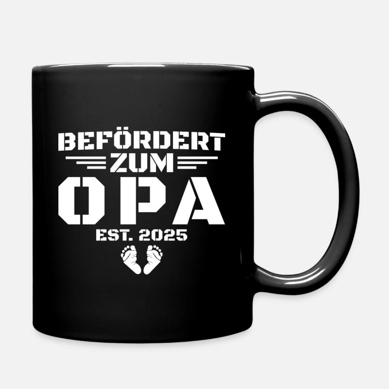Befördert zum Opa Est 2025 - Tasse einfarbig - Schwarz