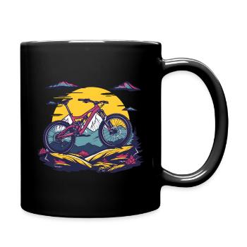 Mountainbiking Porträt - Tasse einfarbig - Schwarz - Rechts