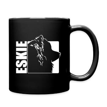 Américain Eskimo Chien Eskie Profil Chiens Wilsigns - Mug uni - noir - Droite
