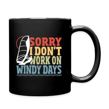 Strandwindsurfen Windsurfer Windsurf Anfänger - Tasse einfarbig - Schwarz - Rechts