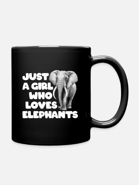 Just a girl who loves elephants - Tasse einfarbig - Schwarz