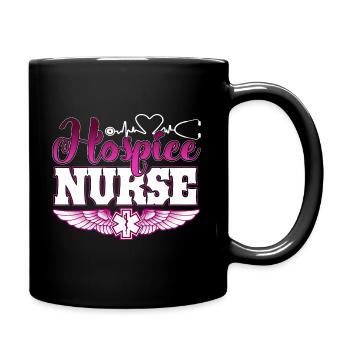 Funny Hospice Nurse - Full Colour Mug - black - Right