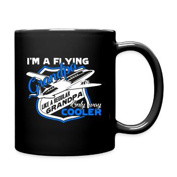 Pilot I am A Flying Grandpa - Full Colour Mug - black - Right