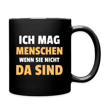 J’aime les gens quand ils ne sont pas là - Mug uni - noir - Droite