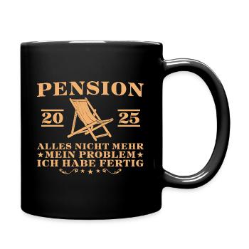 Pension 2025 Kollege Pensionierter Beamter - Tasse einfarbig - Schwarz - Rechts