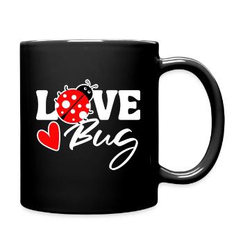 Valentine's Day Ladybug Love In Love Heart Love - Full Colour Mug - black - Right