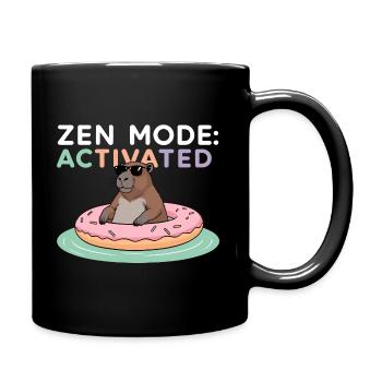 Zen Mode Activated - Relaxed Capybara - Full Colour Mug - black - Right