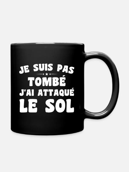 je suis pas tombé j'ai attaqué le sol - Mug uni - noir