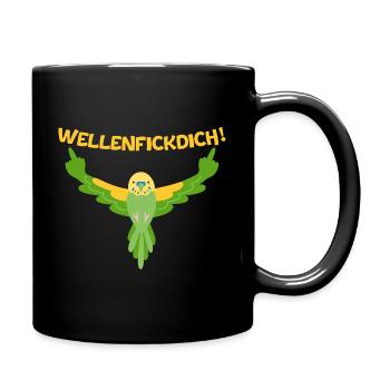 Wellensittich - Must-Have für Vogel-Fans mit Humor - Tasse einfarbig - Schwarz - Rechts