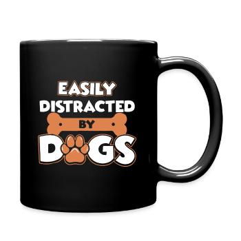 Easily Distracted by Dogs - Full Colour Mug - black - Right