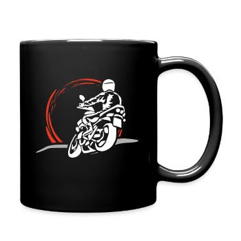 Motard au coucher du soleil - Mug uni - noir - Droite