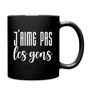Ich mag keine Menschen - Tasse einfarbig - Schwarz - Rechts