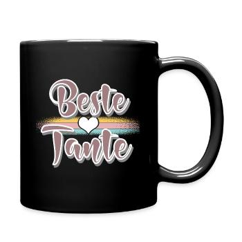 Beste Tante - Tasse einfarbig - Schwarz - Rechts
