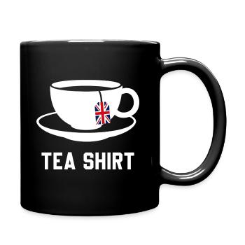 Tea Shirt – Calm Teacup Pun - Full Colour Mug - black - Right