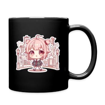 Pastellkawaii Stadtmädchen - Tasse einfarbig - Schwarz - Rechts