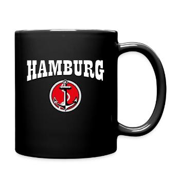 60 Hamburg Anker Anchor - Tasse einfarbig - Schwarz - Rechts