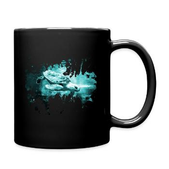 Cadeau aquarelle tortue tortue - Mug uni - noir - Droite