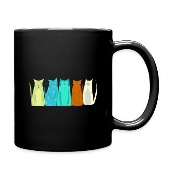 Funny cats love cats - Full Colour Mug - black - Right