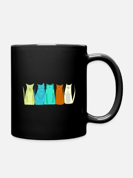 Les chats drôles aiment les chats - Mug uni - noir