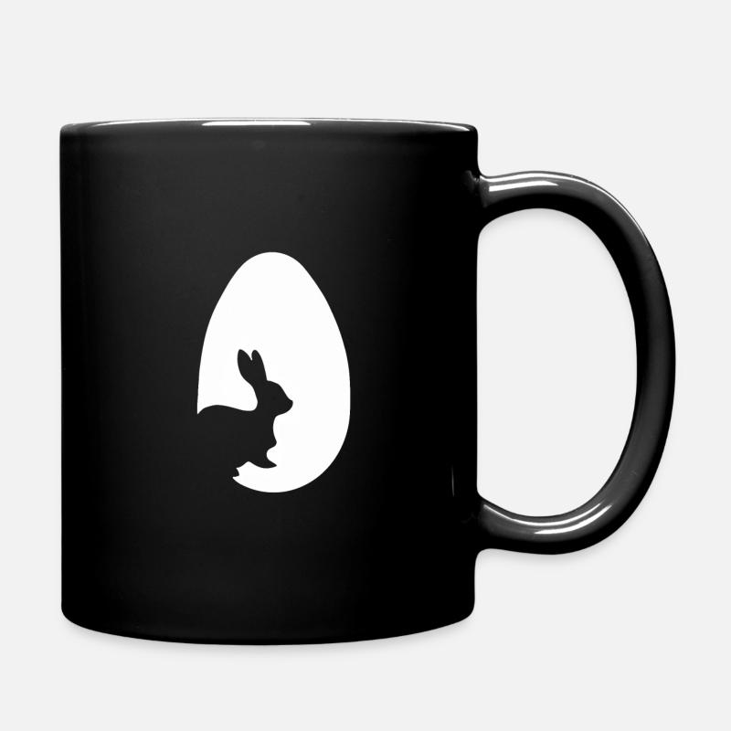 Hase im Osterei - Tasse einfarbig - Schwarz