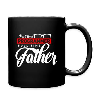 Programmierer Vater und stolz drauf - Tasse einfarbig - Schwarz - Rechts