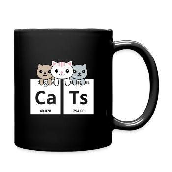 Elemente Cats - Lustiges Katzen Motiv - Chemie - Tasse einfarbig - Schwarz - Rechts