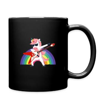 Rocker unicorn - Full Colour Mug - black - Right