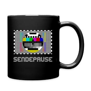 TV Fernsehen Männer Gaming PC Retro Lustig Sprüche - Tasse einfarbig - Schwarz - Rechts