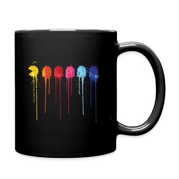 LGBT Retro Gaming Gamer Color Ghosts - Full Colour Mug - black - Right
