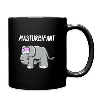 Elefant, Lustig Mastubieren - Tasse einfarbig - Schwarz - Rechts