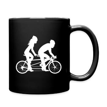 Tandem Tour de vélo paire de couleur design sélectionnable - Mug uni - noir - Droite