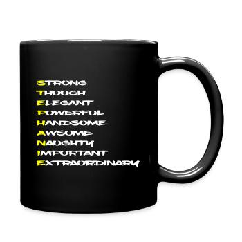 STÉPHANIE Prénom d’adjectifs forment un personnage - Mug uni - noir - Droite