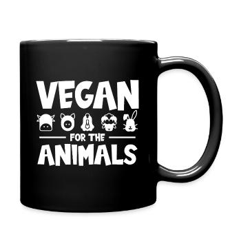 VEGAN FOR THE ANIMALS - Tasse einfarbig - Schwarz - Rechts
