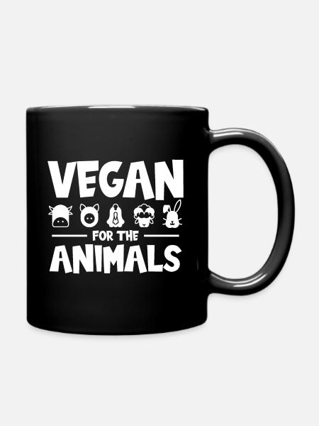VEGAN FOR THE ANIMALS - Tasse einfarbig - Schwarz